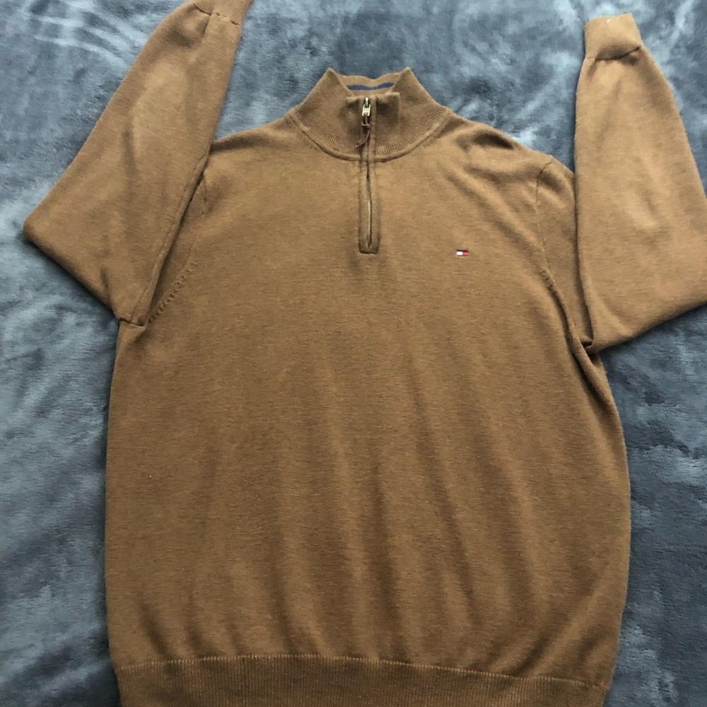Tommy Hilfiger-1/4 Zip-Up Long Sleeve Pullover